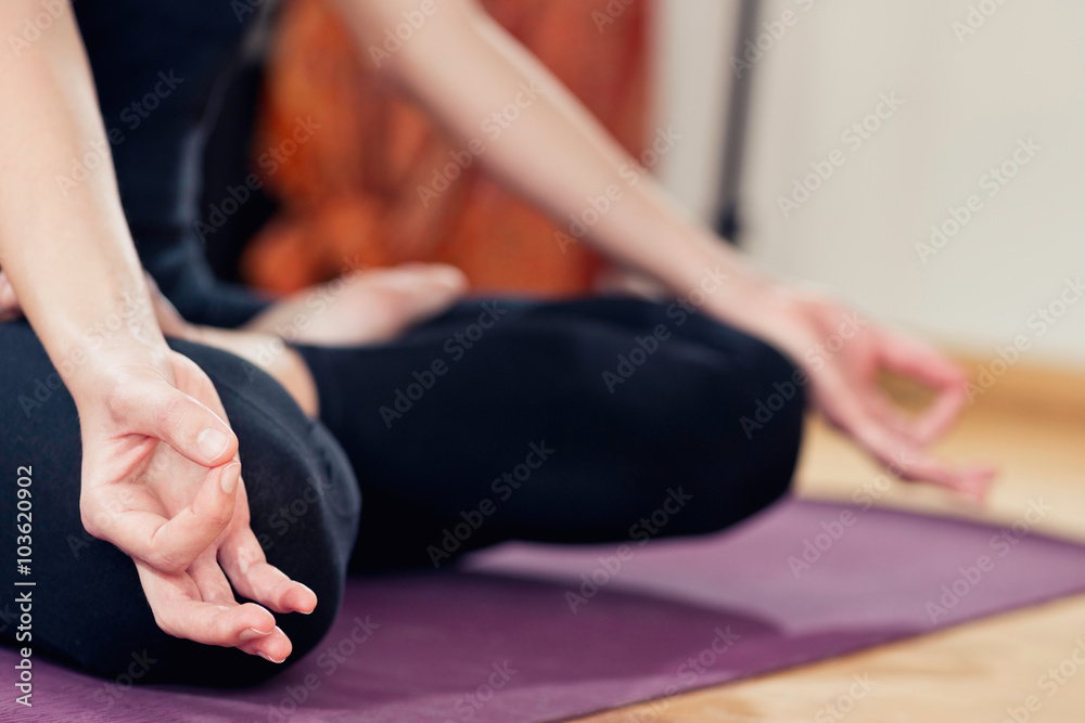 Meditation in yoga lotus position