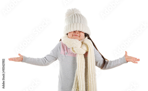 Confused little girl in a t...