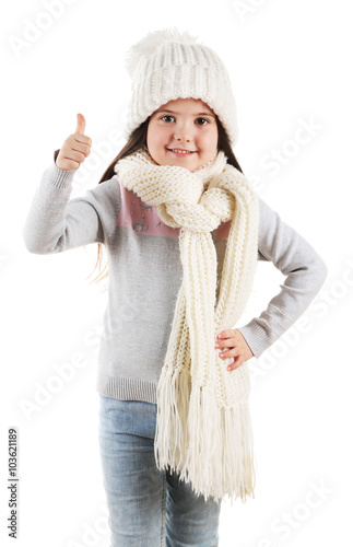 Happy little girl in a tren...
