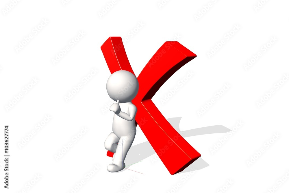 A 3d man - red check mark