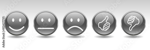 Bewertungs-System - Button-Set (in Grau)