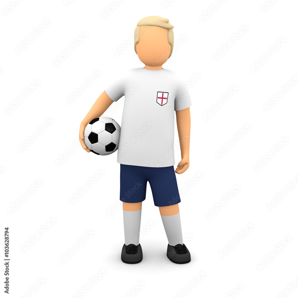 Englische Fußballer steht mit dem Ball