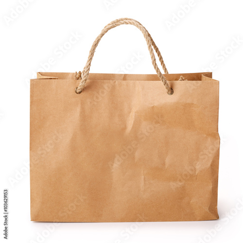 Paper Shopping Bag. Contains Clipping Path.
