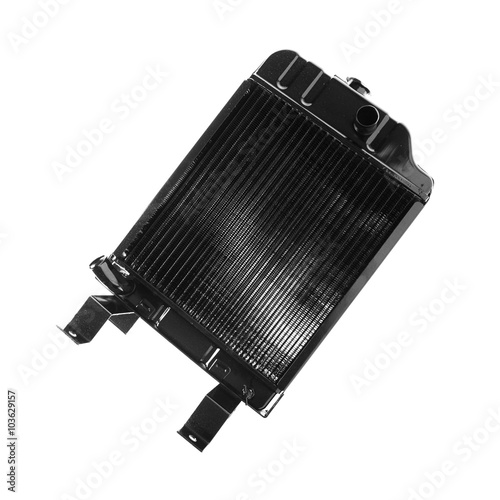 Black radiator isolated on white