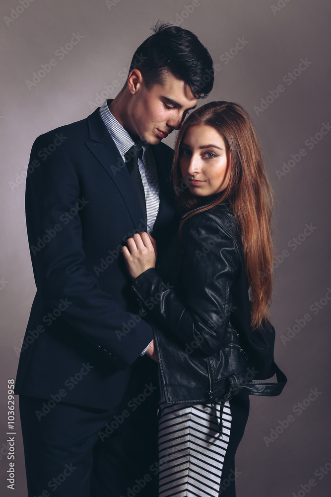 Portrait of a hugging couple Portrait of a hugging couple