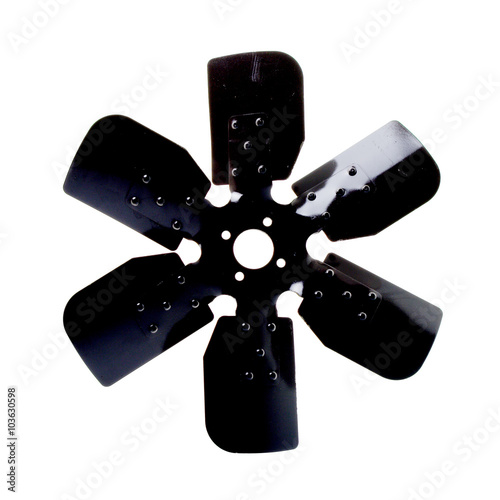 Black metal windmill isolated on white