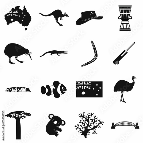 Australia icons simple
