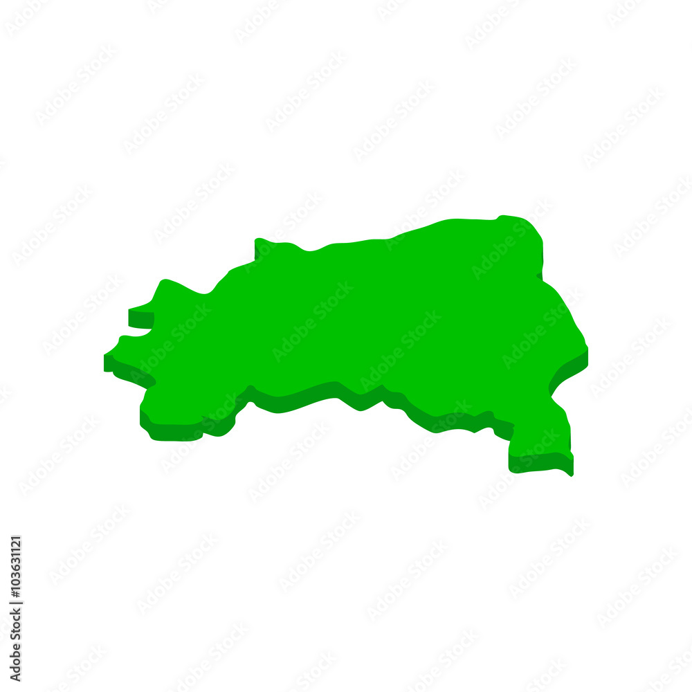 Brazil map icon, isometric 3d style 