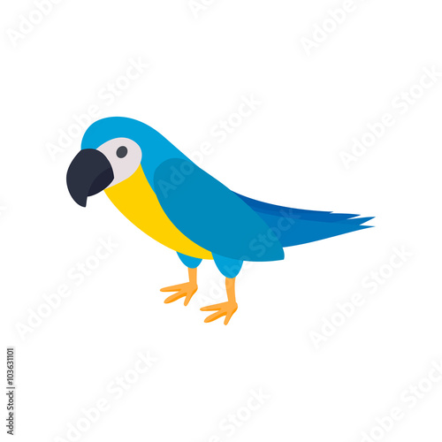 Blye brazil parrot icon, isometric 3d style 