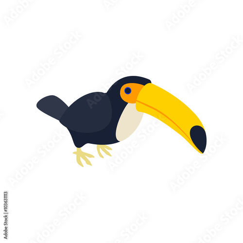 Toucan icon, isometric 3d style 
