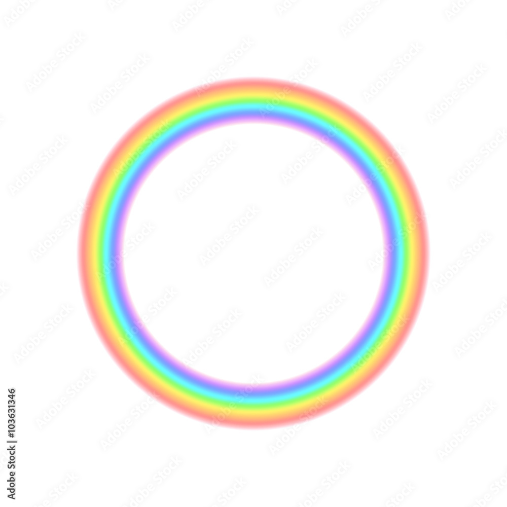 Radial rainbow icon in realistic style Radial rainbow icon in realistic style