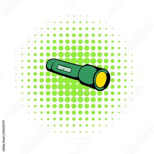 Flashlight icon, comics style