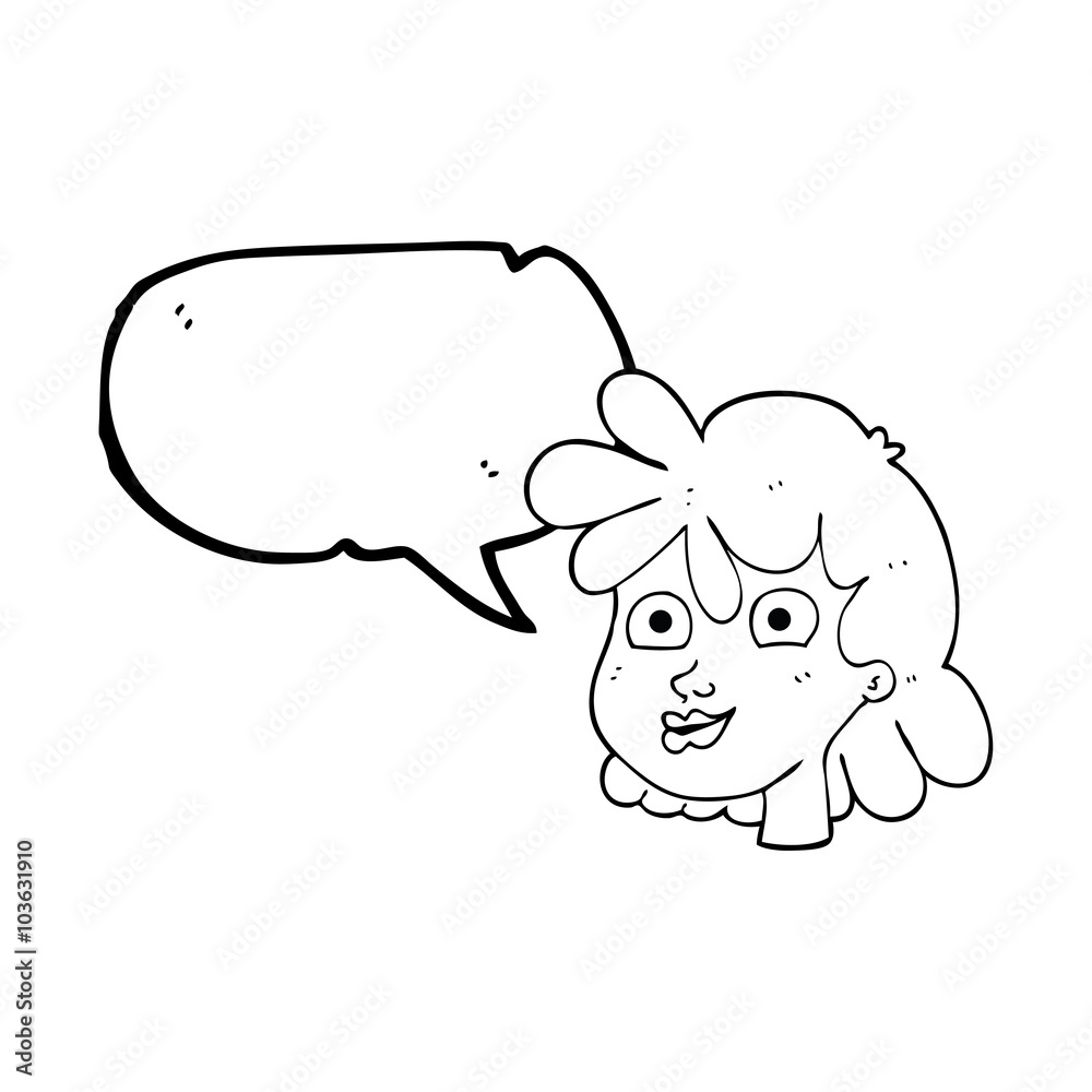 speech bubble cartoon female face speech bubble cartoon female face