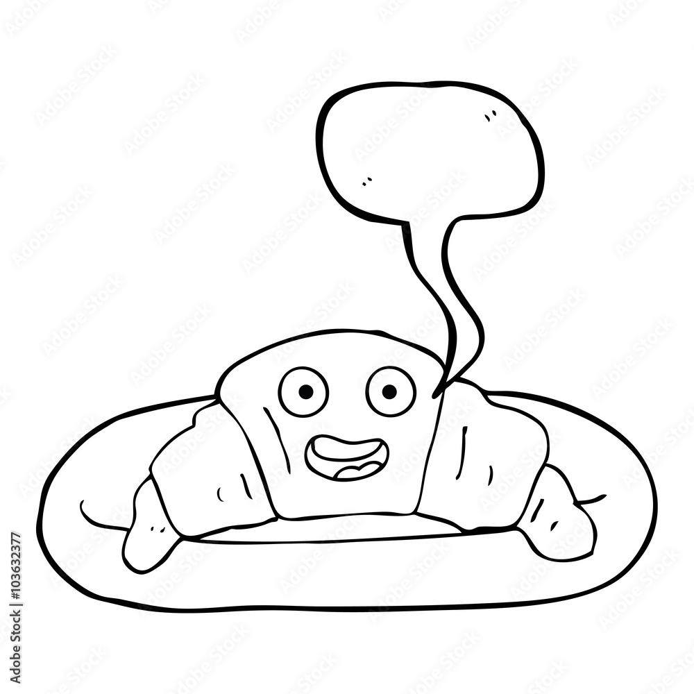 speech bubble cartoon croissant speech bubble cartoon croissant