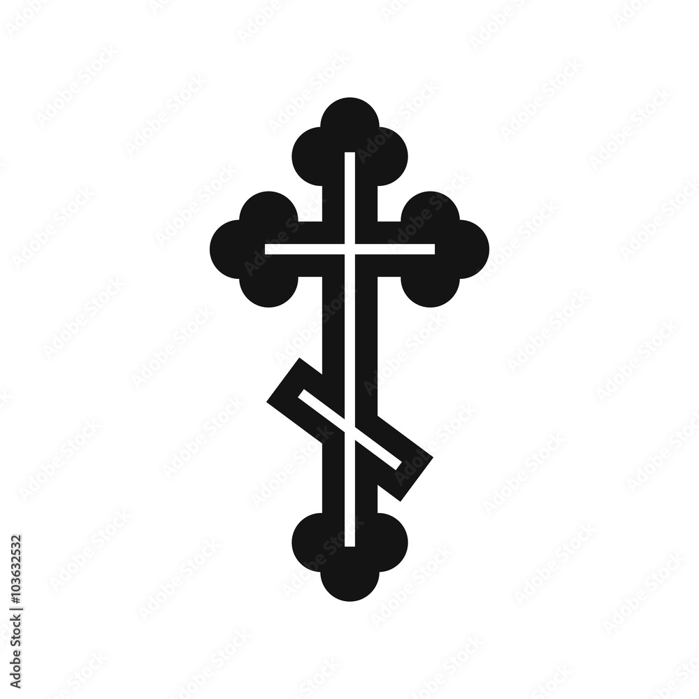 Orthodox cross icon, simple style Orthodox cross icon, simple style