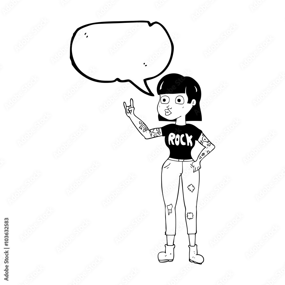 speech bubble cartoon rock girl speech bubble cartoon rock girl
