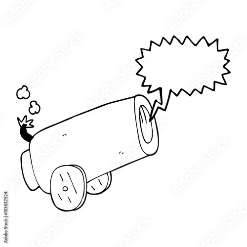 speech bubble cartoon cannon