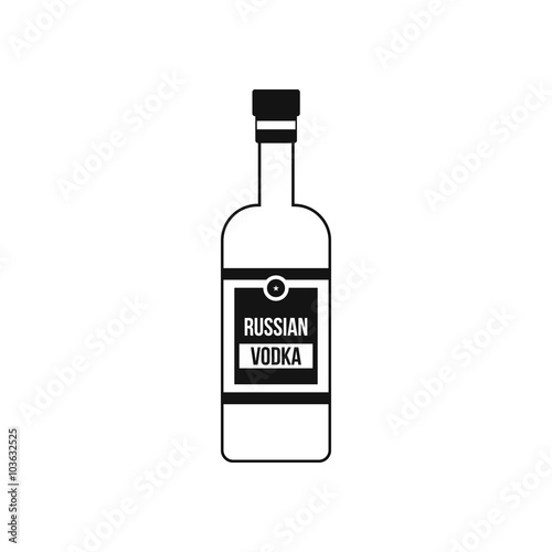 Bottle of vodka icon, simple style