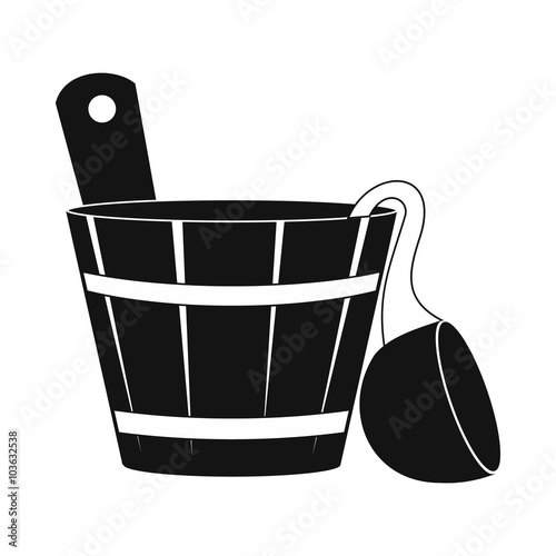Russian bath tub icon, simple style