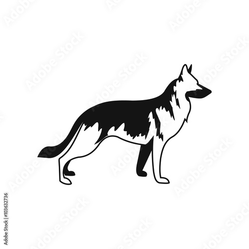 German Shepherd dog icon, simple style 