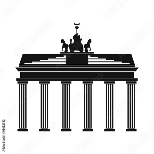 Brandenburg gate icon in simple style