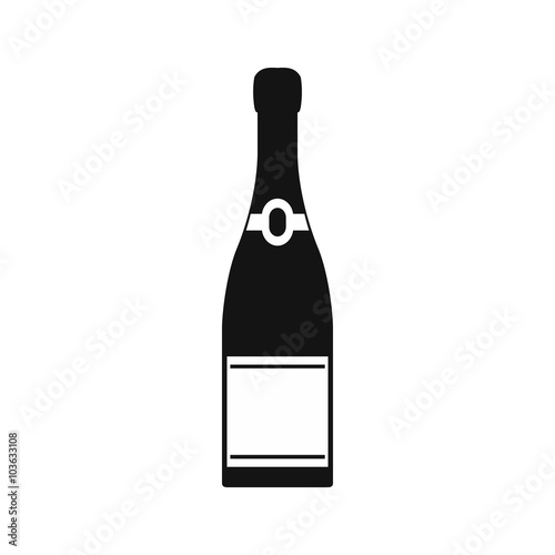Champagne bottle icon, simple style