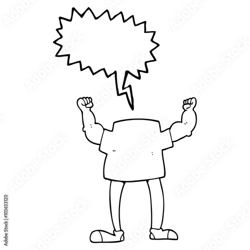 speech bubble cartoon headless man