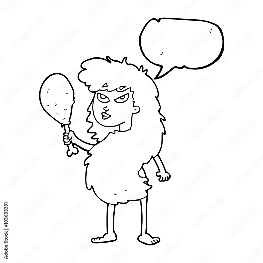 speech bubble cartoon cavewoman with meat speech bubble cartoon cavewoman with meat