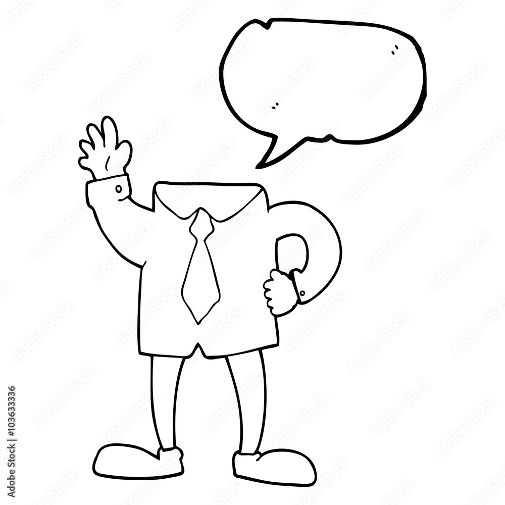 speech bubble cartoon headless businessman speech bubble cartoon headless businessman