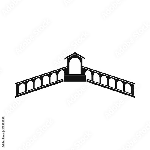 Rialto Bridge, Venice icon, simple style 