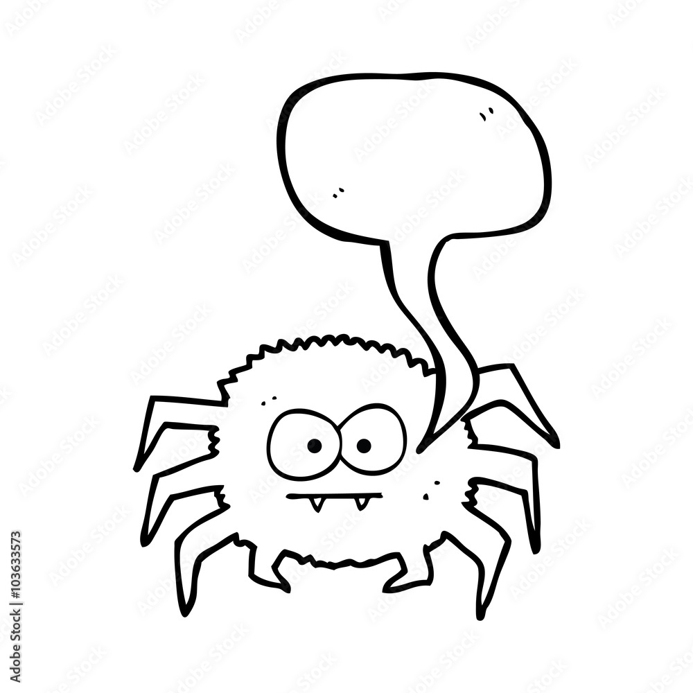 Fototapeta premium speech bubble cartoon spider