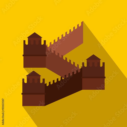 Great Wall of China icon, flat style 