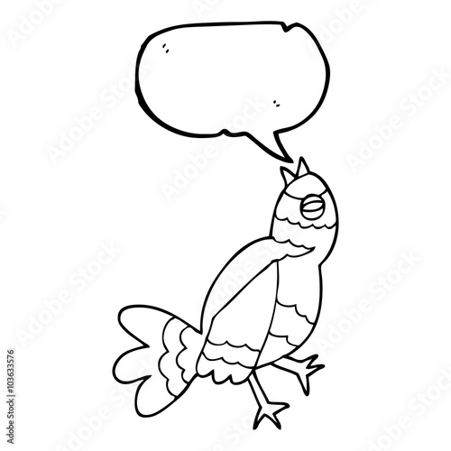 speech bubble cartoon bird