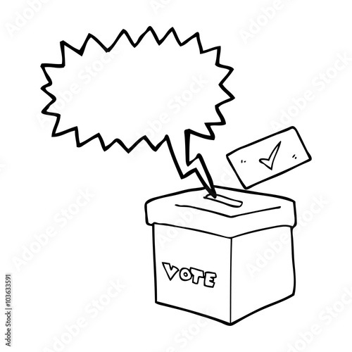 speech bubble cartoon ballot box