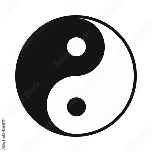 Ying yang icon, simple style
