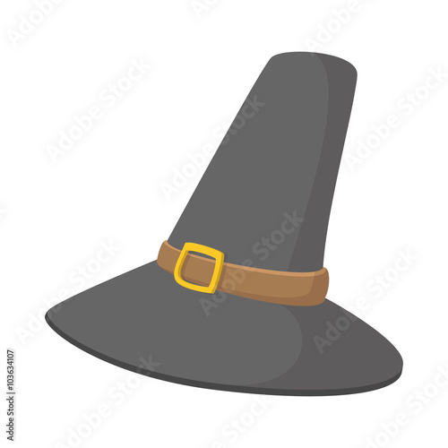 Gorgeous pilgrim hat cartoon icon