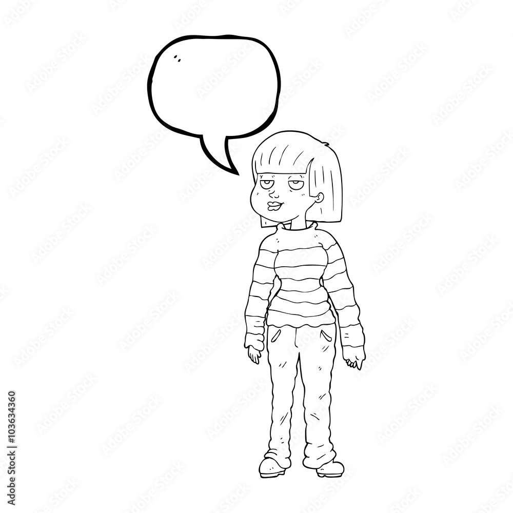 speech bubble cartoon woman in casual clothes speech bubble cartoon woman in casual clothes