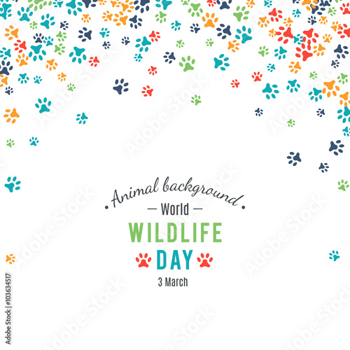 Abstract banner promotion of world wild life day