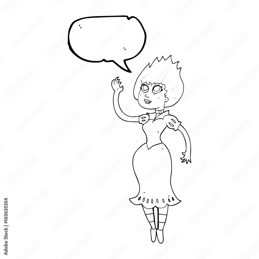 speech bubble cartoon vampire girl speech bubble cartoon vampire girl