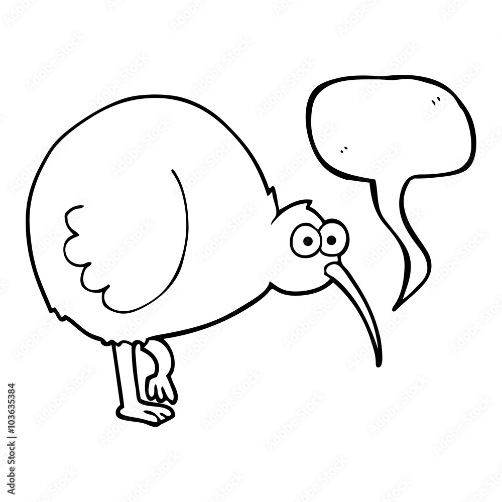 speech bubble cartoon kiwi bird speech bubble cartoon kiwi bird