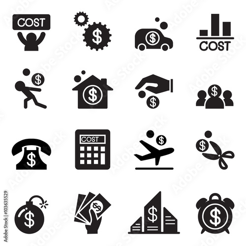 Business cost icon set