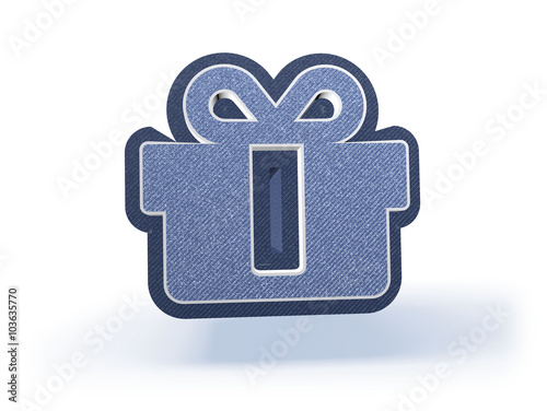 Gift; Shopping Icon in blueish denim look photo