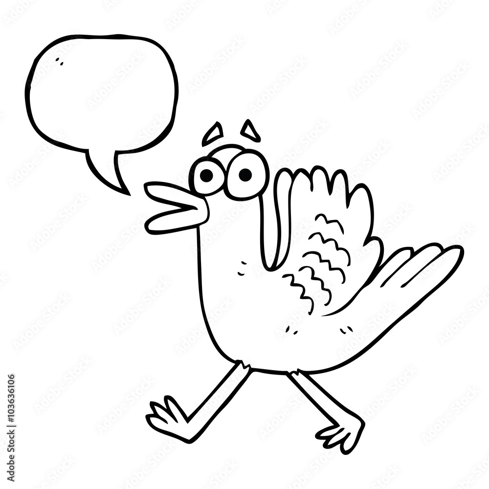 Fototapeta premium speech bubble cartoon flapping duck