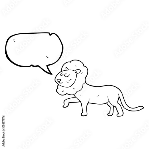 speech bubble cartoon lion