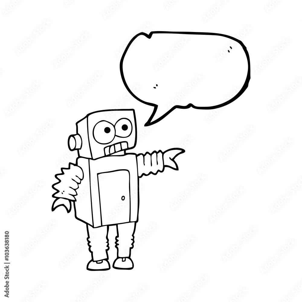 Fototapeta premium speech bubble cartoon robot