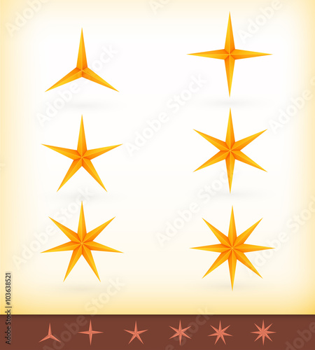 Collection of shiny vector golden stars