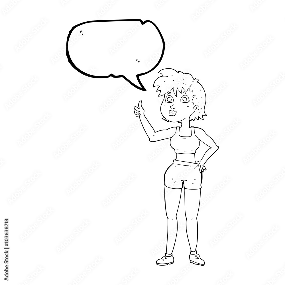 speech bubble cartoon happy gym woman speech bubble cartoon happy gym woman