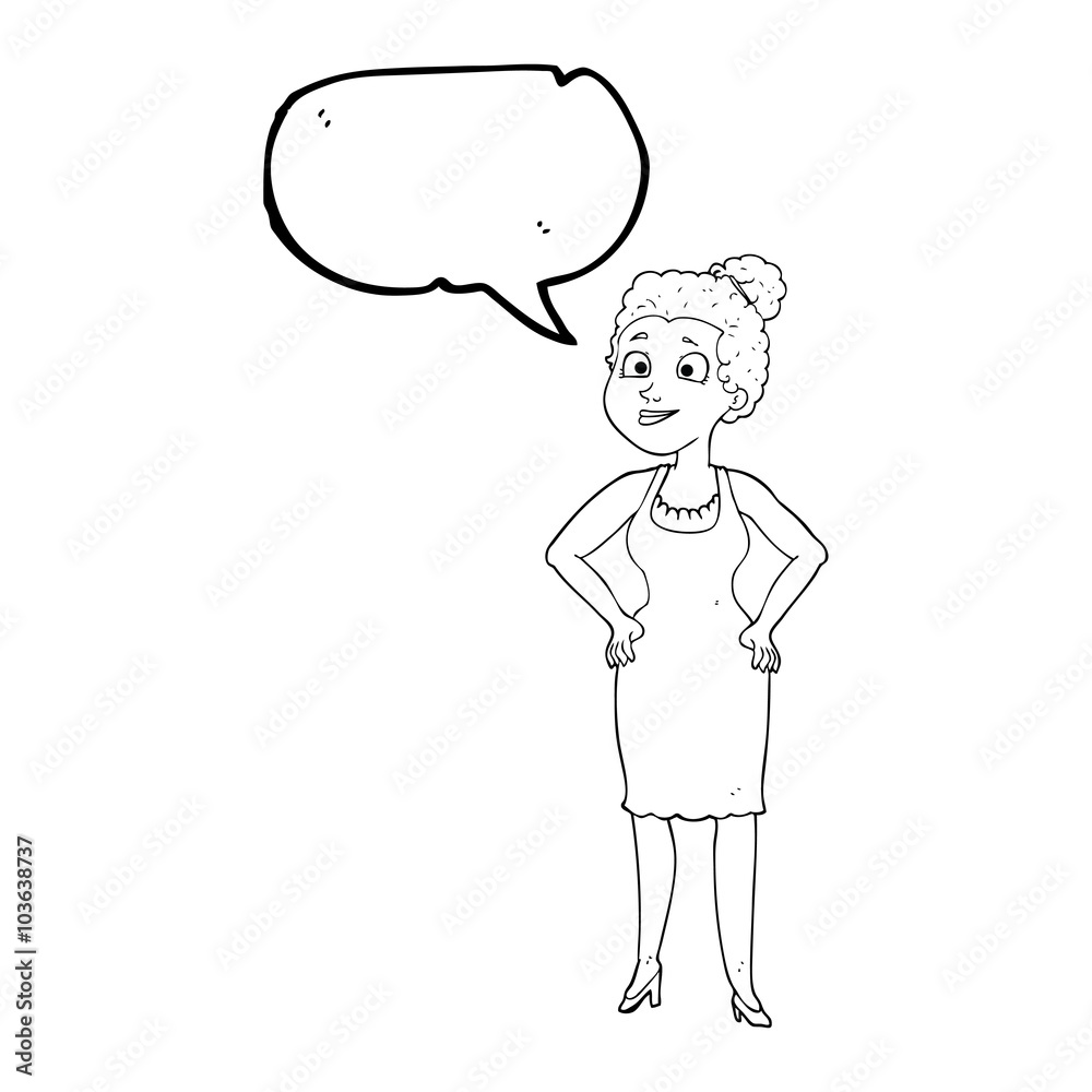 speech bubble cartoon woman wearing dress speech bubble cartoon woman wearing dress