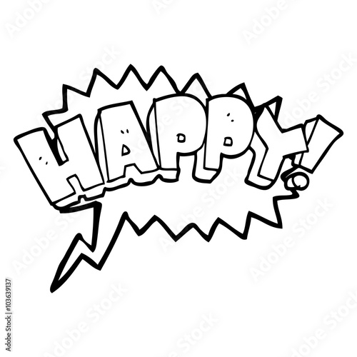 speech bubble cartoon happy text symbol