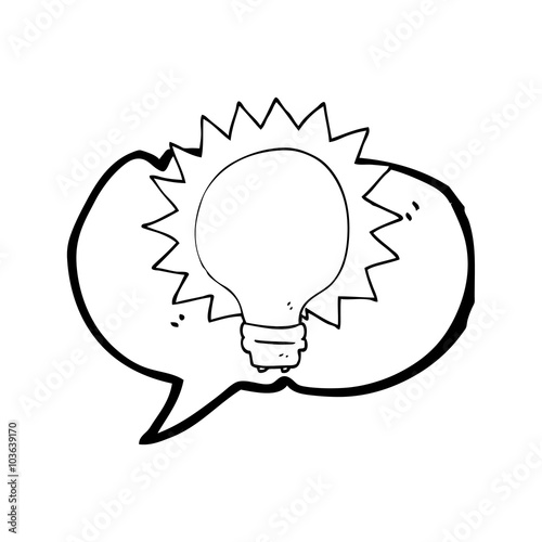 speech bubble cartoon light bulb